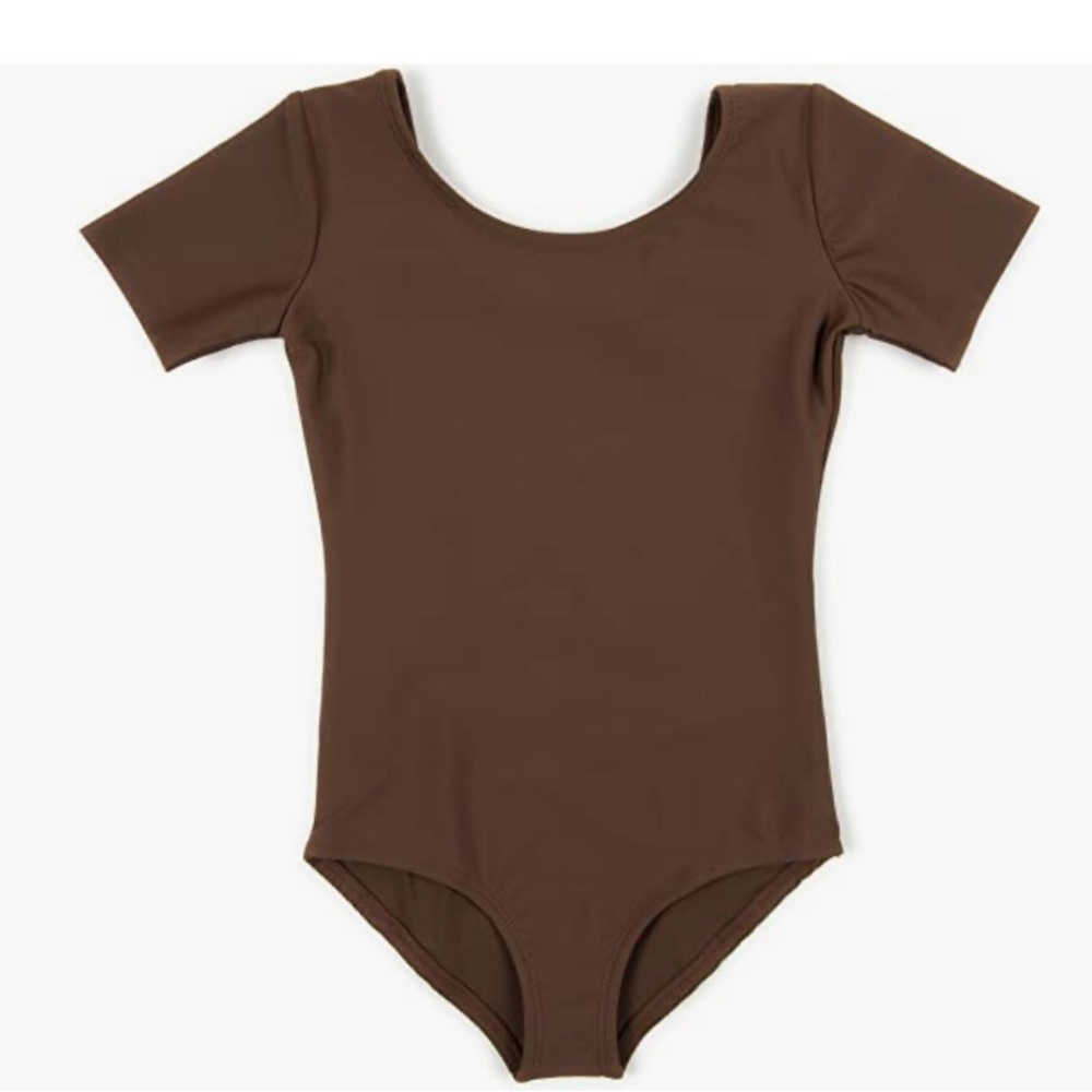 Leveret Girls Leotard Basic Short Sleeve Ballet Dance Leotard Size XS. NEW